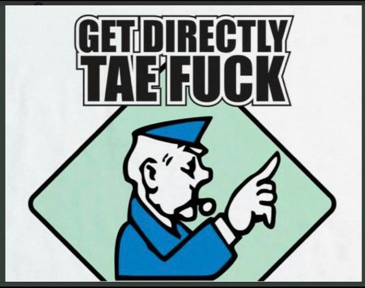 A go to jail monopoly piece 

GET DIRECTLY TAE FUCK