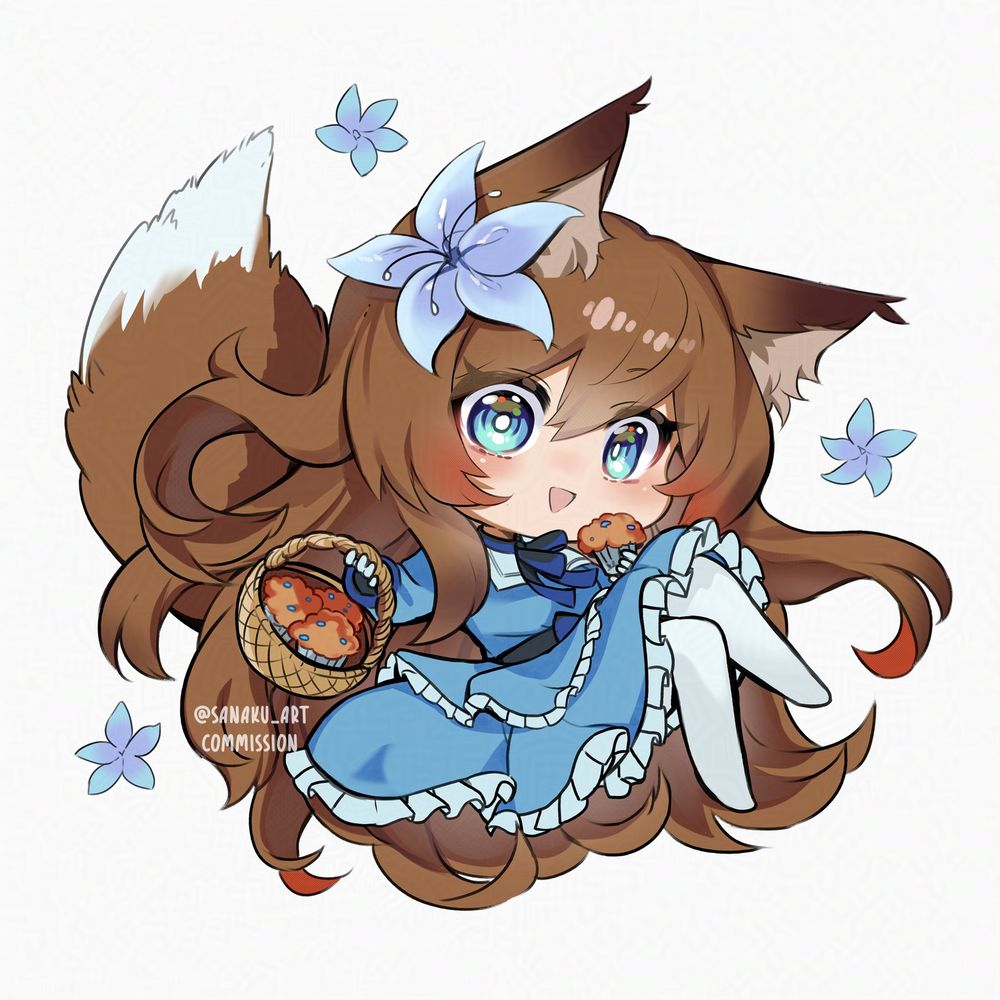Digital chibi artwork of my friend MoofyPoof's avatar [💚]