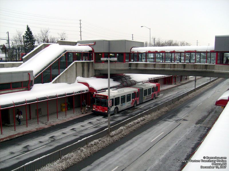 An old photo of Tunney's Pasture Station when it was on the OC Transpo Station