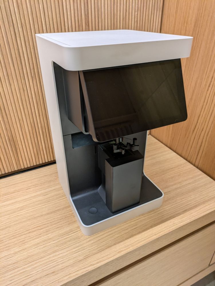 The "Lensometer" at the Apple Store that measures people's glasses for setting up the Vision Pro (it looks like a coffee pot)