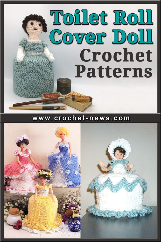 A photo of a "Toilet Roll Cover Doll crotchet pattern". 