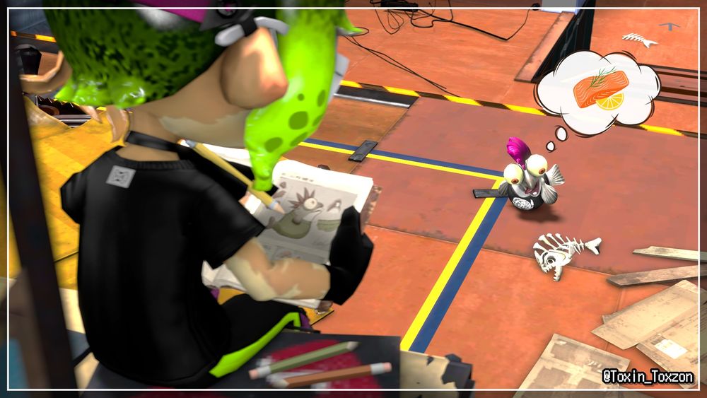 Tox doing his Salmonid research based on the curious behavior of his Little Buddy Fritz!