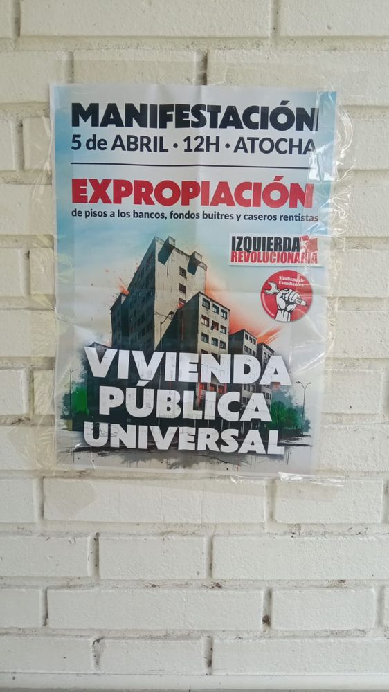 Manifestación 5 de abril a las 12:00 en Atocha por una vivienda pública y universal