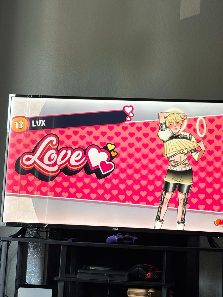 blonde twink lamp boy with the word LOVE 