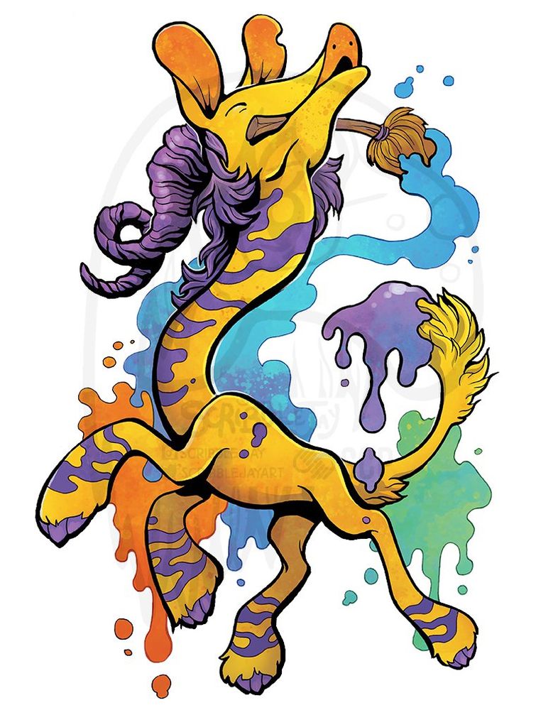 Acrylic painting monster illustration — pen and ink with digital colours.