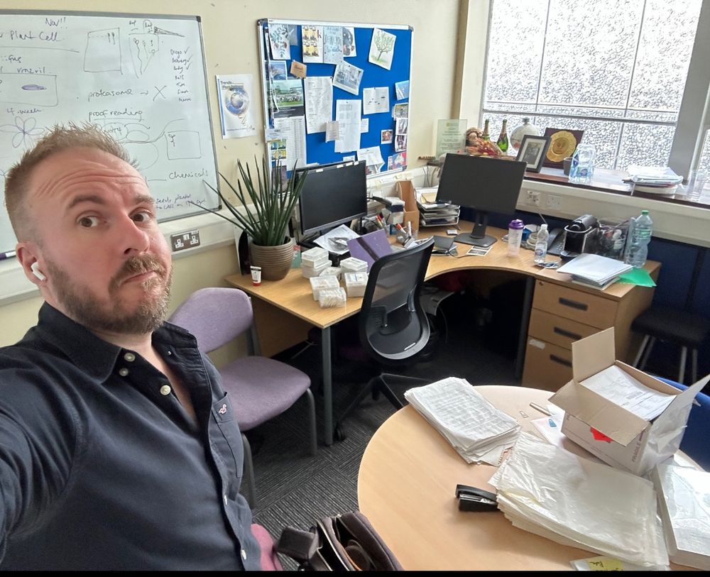 Dan in his messy office…