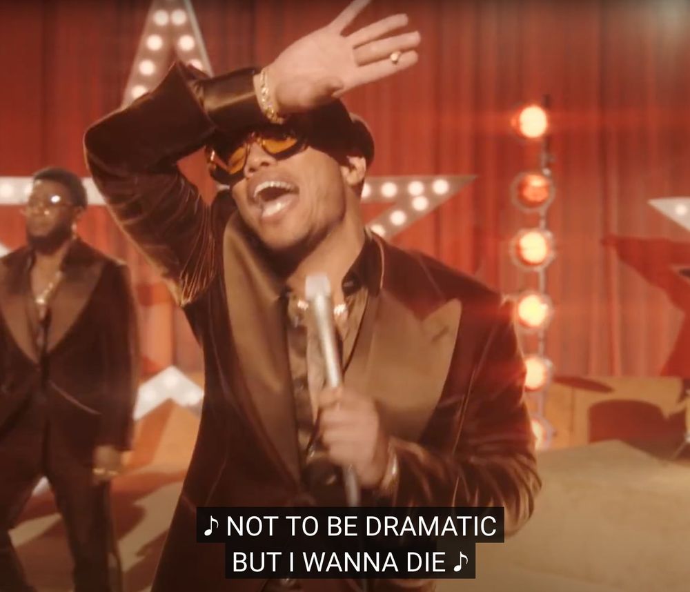 "not to be dramatic but i wanna die" lyric from song