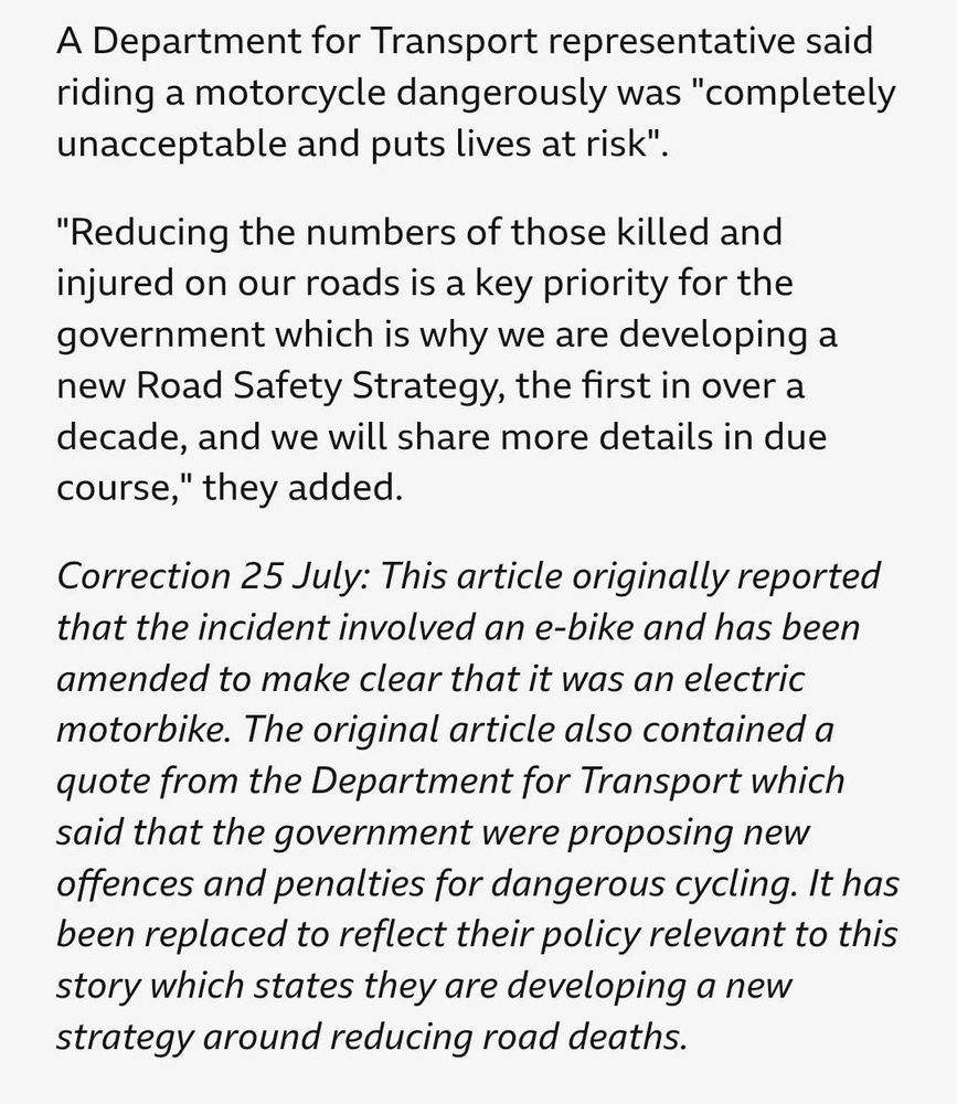 BBC article with correction