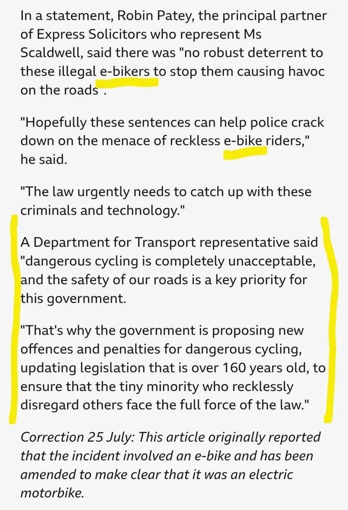 Article with inaccurate mentions highlighted.
