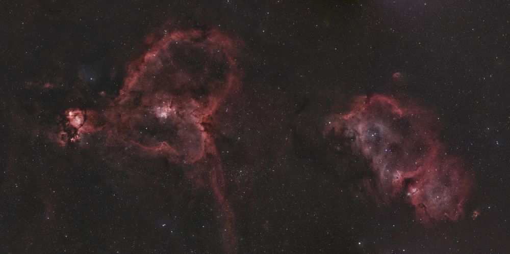 Heart Nebula and Soul Nebula panorama. 