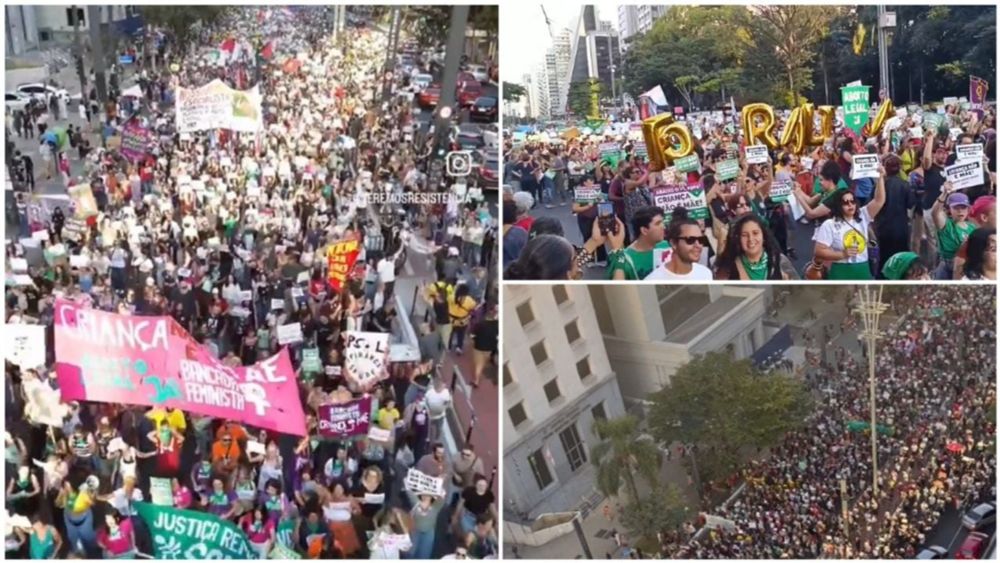 VÍDEO: Mulheres tomam a Avenida Paulista em ato contra Lira e o PL do Estupro