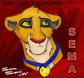 Headshot Artwork of Sema the Lioness drawn by SemJay in 2005