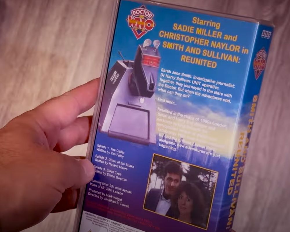 Reverse side of the "VHS" has some of the series detail on it.