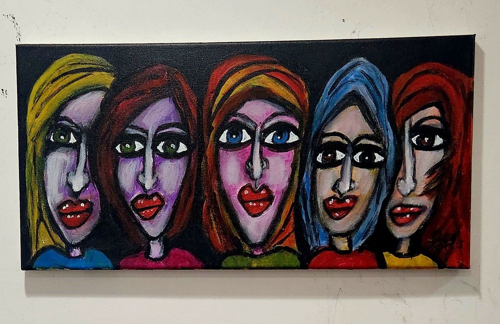 Thirty paintings in Thirty Days : 'Being Human

Day 23 :'Sisters from other Misters'

Introducing "Sisters from Other Misters", a colourful tribute to the incredible bond between women everywhere. This piece features five dynamic female caricatures, each representing unique personalities, traits, and stories that bind us togethuer in our humanity. Together, they celebrate friendship, diversity, empowerment, and the beautiful similarities that make us all sisters at heart!