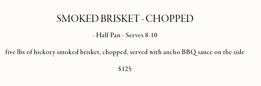 local creole spot catering 5 lbs of smoked brisket for 125 bucks!