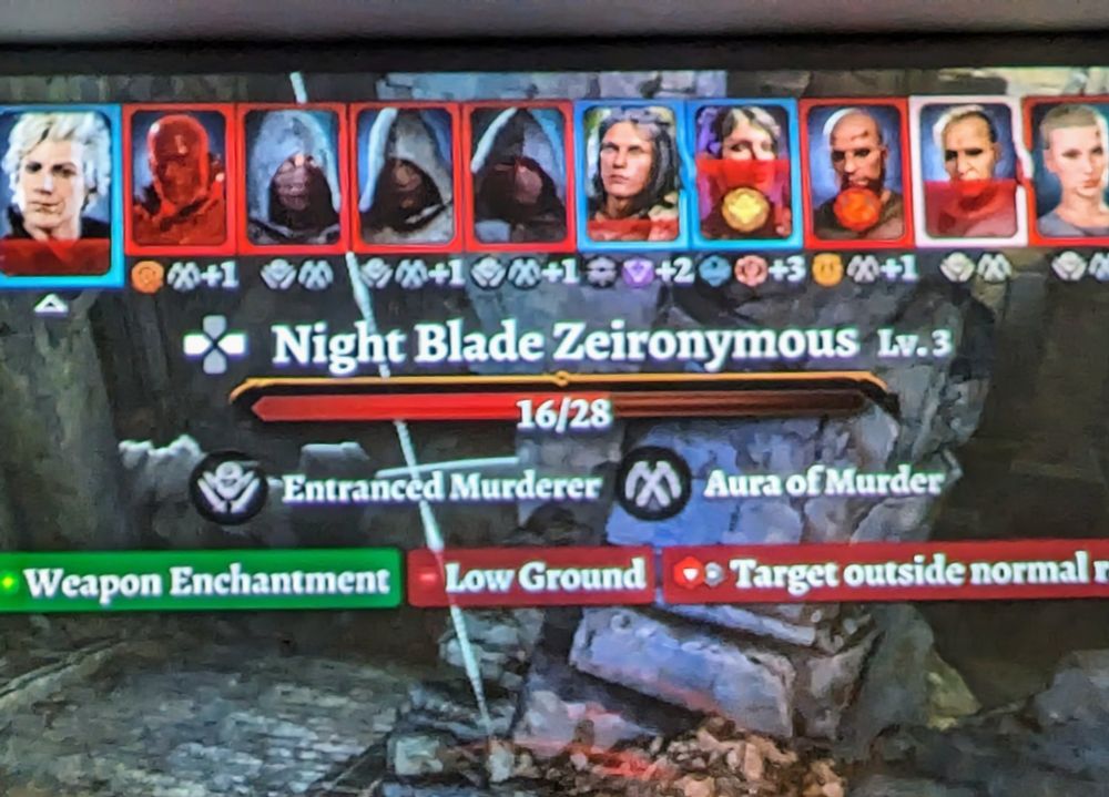 Screenshot aus Baldur's Gate mit dem Namen Night Blade Zeironymous.