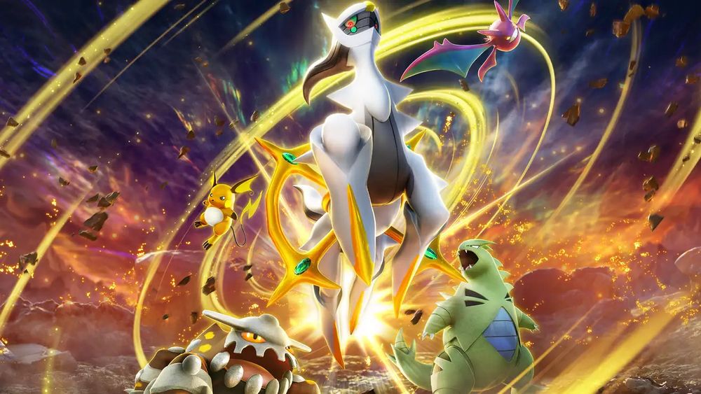 Art shows Arceus and other Pokemon