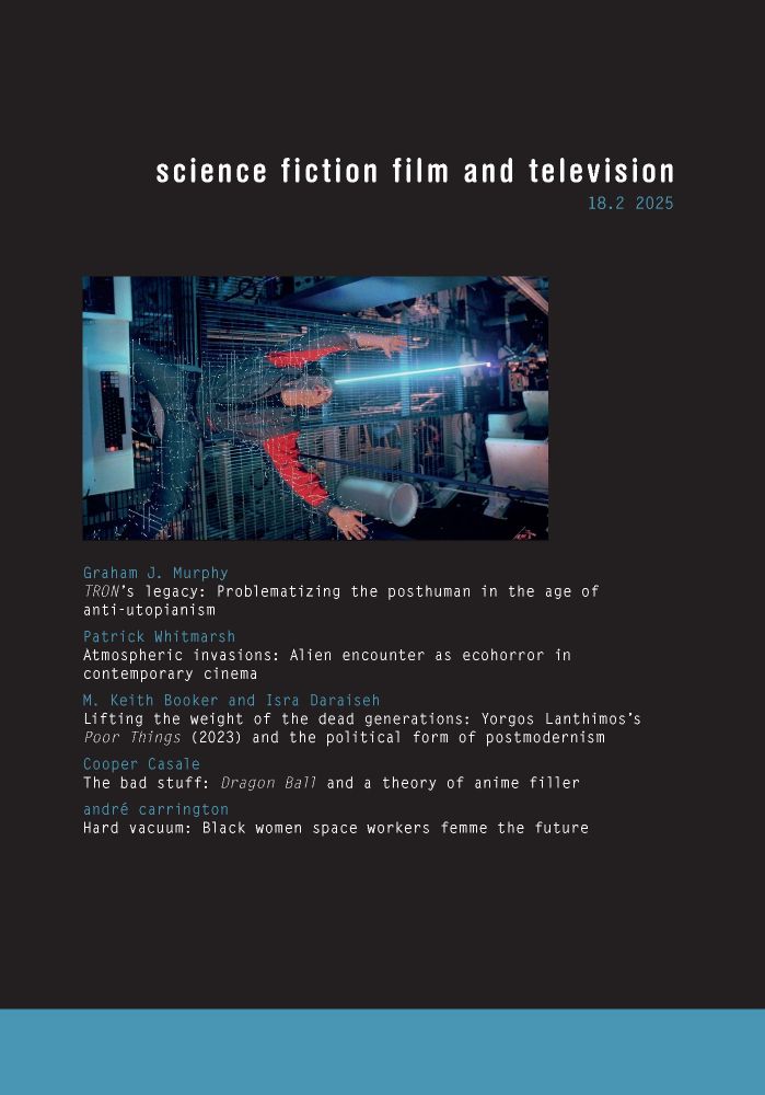 Cover graphic for new issue of the academic journal Science Fiction Film & Television