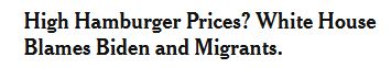 High Hamburger Prices? White House Blames Biden and Migrants