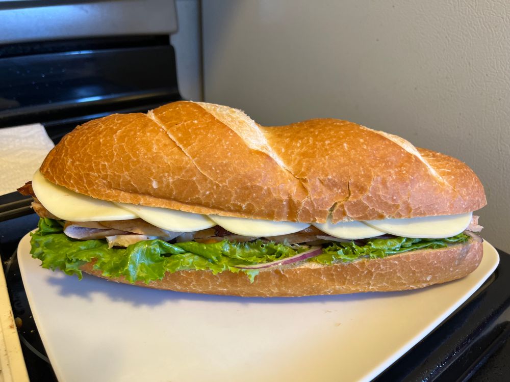 Big sandwich side view