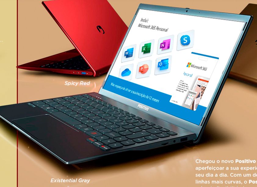 notebook positivo com cor de nome Existential Gray