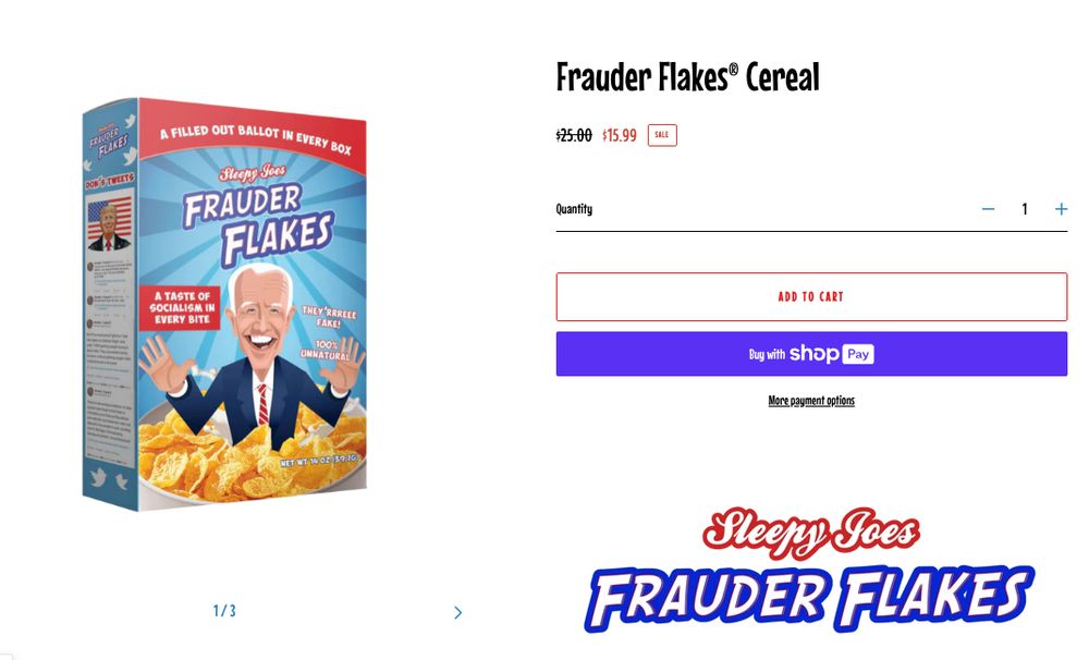 Joe Biden cereal box