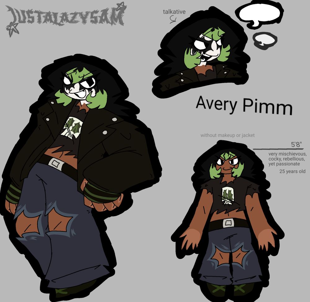 reference sheet of avery aka one of my ocs