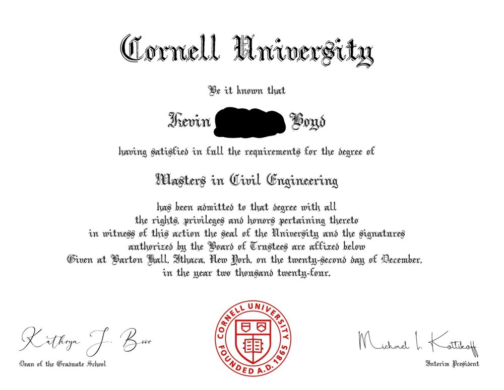 Fake Cornell University diploma