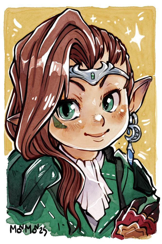 A brunette lalafel from ffxiv in green armor