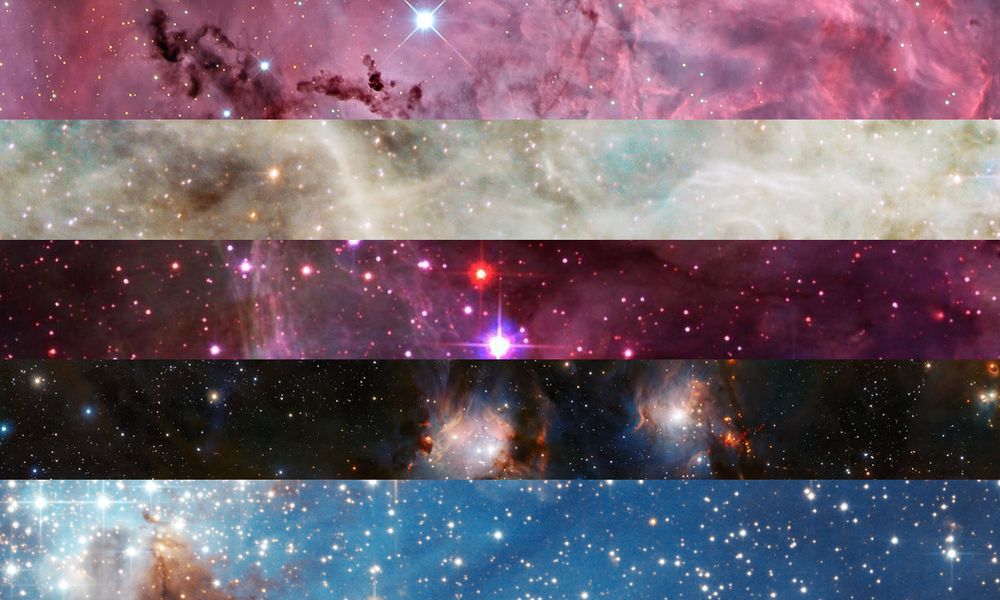 Genderfluid flag made from photos of galaxies