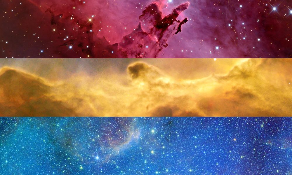 Pansexual flag made from photos of galaxies