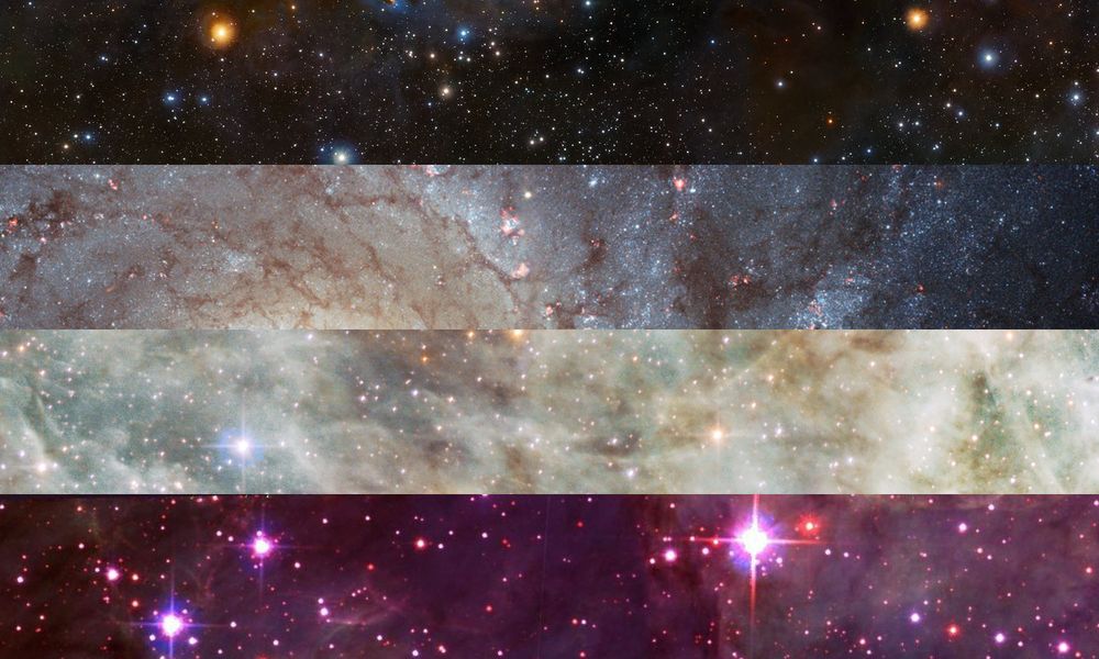 Asexual flag made from photos of galaxies