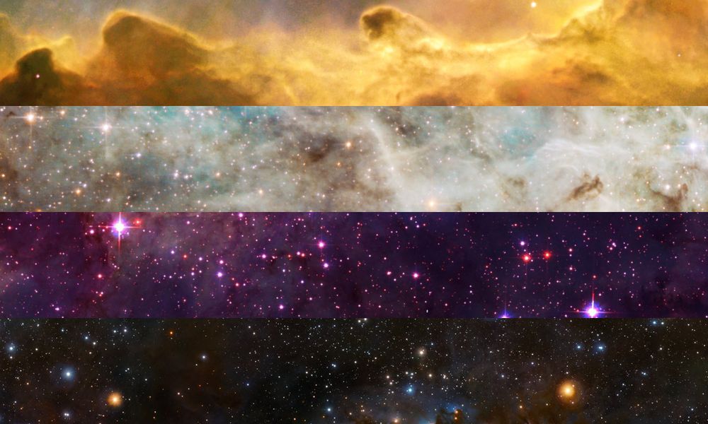 Non-binary flag made from photos of galaxies