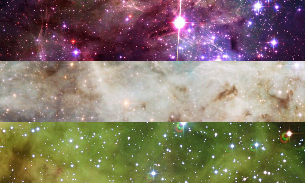 Genderqueer flag made from photos of galaxies