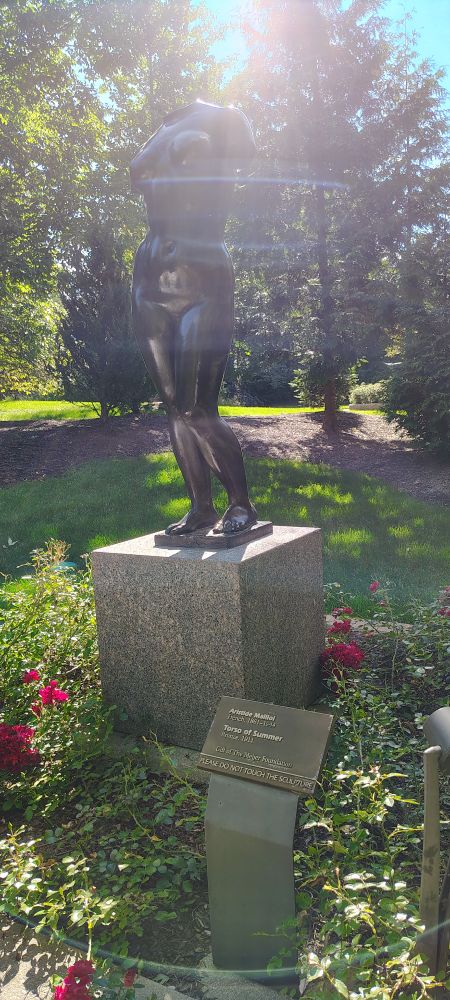 Statue of a woman's naked body, from feet to neck. She has neither head nor arms, and she is displayed on a short pedestal. I call her "Woman Without Agency."
