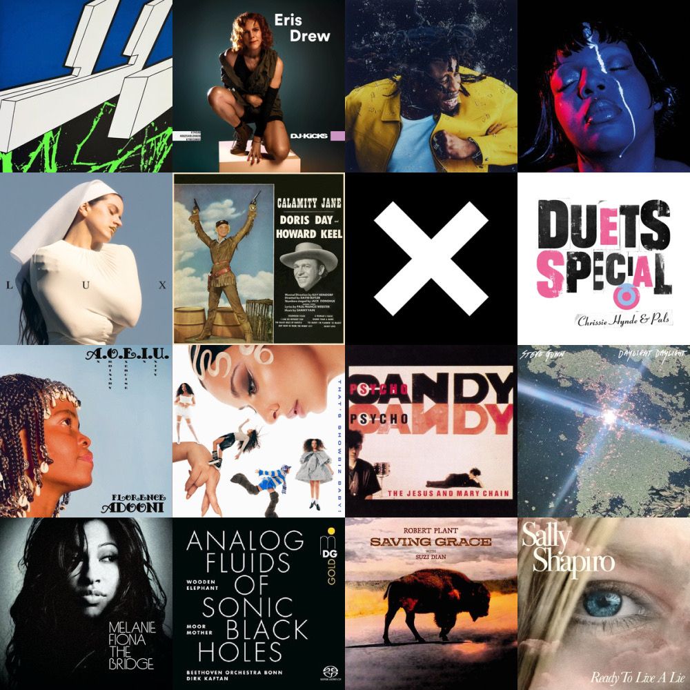 Albums listened to this week by: Oneohtrix Point Never, Eris Drew DJ mix, Obongjayar, KeiyaA, Rosalia, Doris Day, The XX, Chrissie Hynde, Florence Adonis, Jade, Jesus and Mary Chain, Steve Gunn, Melanie Fiona, Moor Mother, Robert Plant, Sally Shapiro