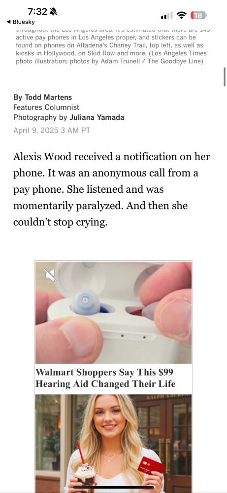 LA Times article By Todd Martens
Features Columnist
Photography by Juliana Yamada
April 9, 2025 3 AM PT
“Alexis Wood received a notification on her phone. It was an anonymous call from a pay phone. She listened and was momentarily paralyzed. And then she couldn't stop crying.”
