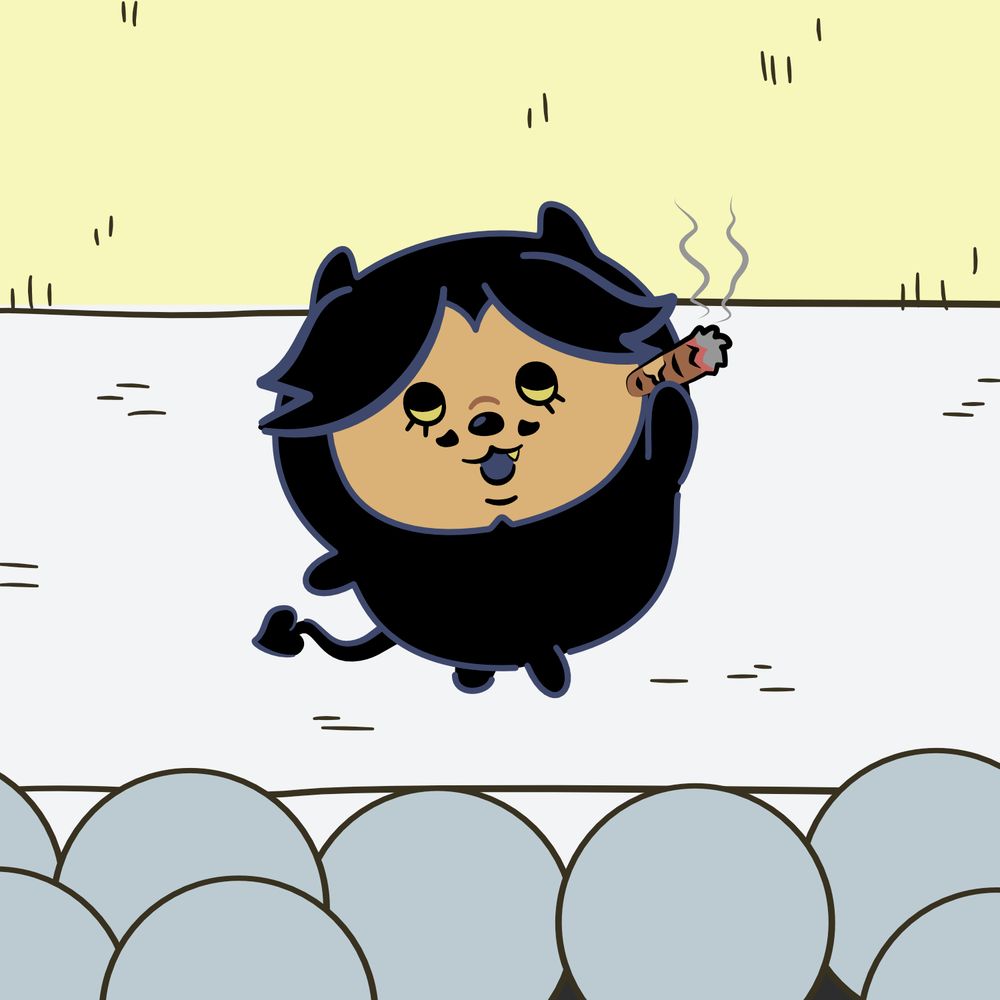 fanart of vtuber watersgrim in the style of pajama party from Chiikawa 