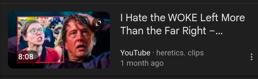 Screen grab of unfunny cunt Jonathan Pie video titled "I hate the WOKE left more than the far right"