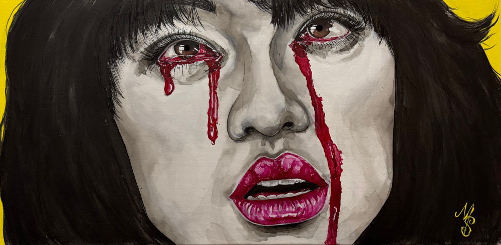 Ink painting inspired by GoGo from the Kill Bill franchise 