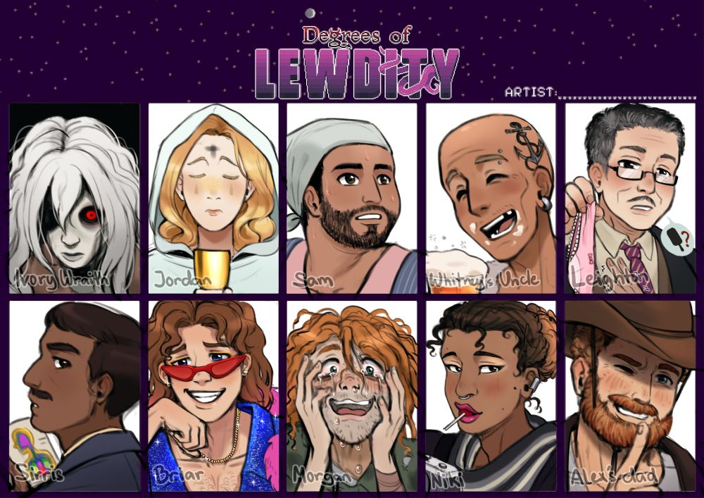 Left to Right (Top): Ivory Wraith, Jordan, Sam, Whitney's Uncle, Leighton
Left to Right (Bottom): Sirris, Briar, Morgan, Niki, Alex's Dad