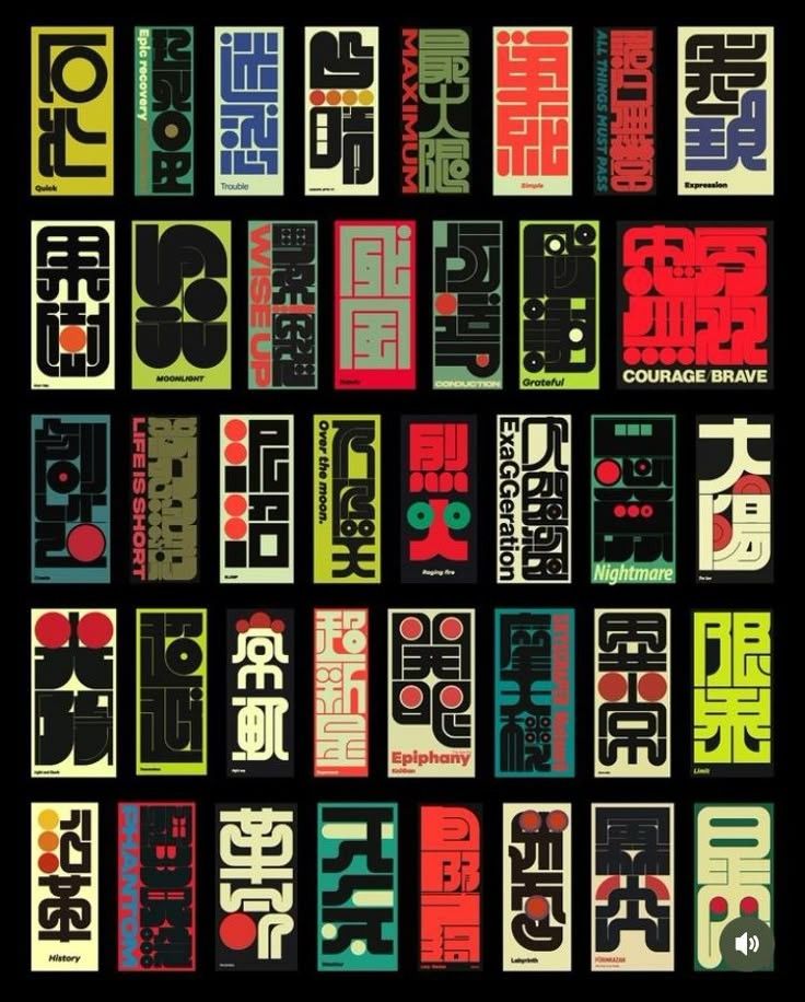 Affiche multicolore de différentes affiches japonaise 