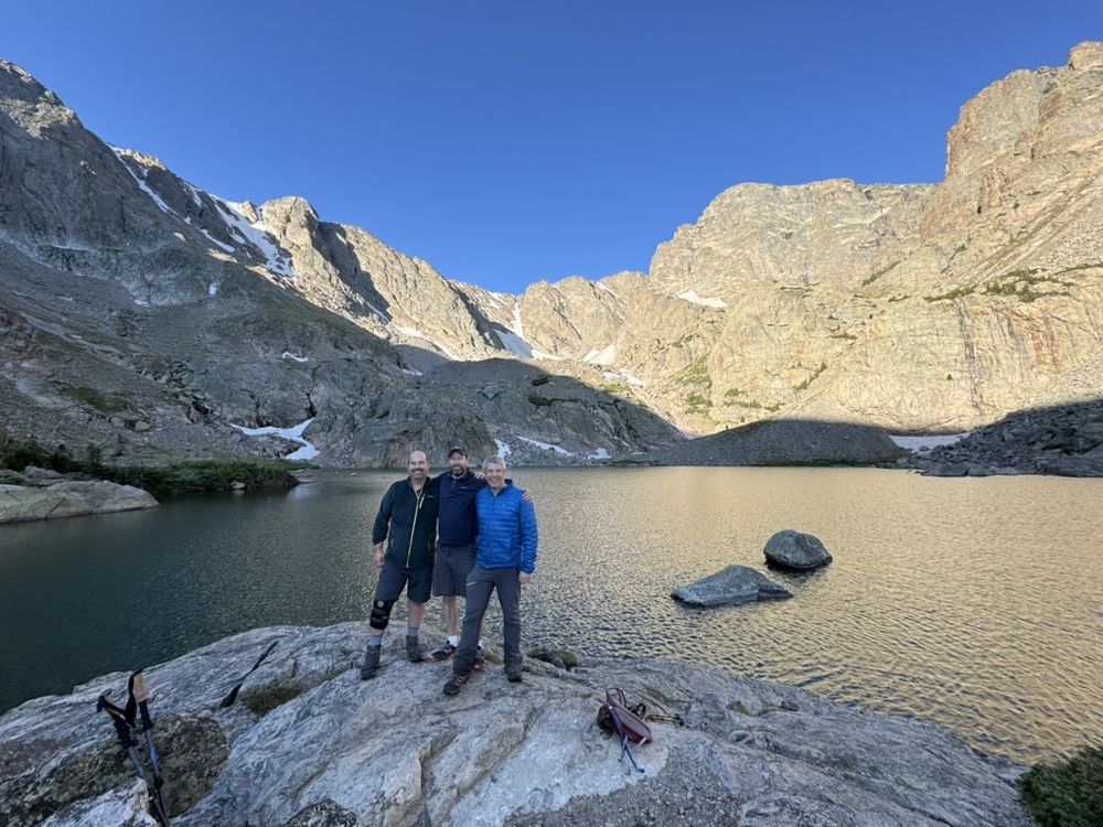 Paul, Kevin, and Stephan overlooking Sky Pond