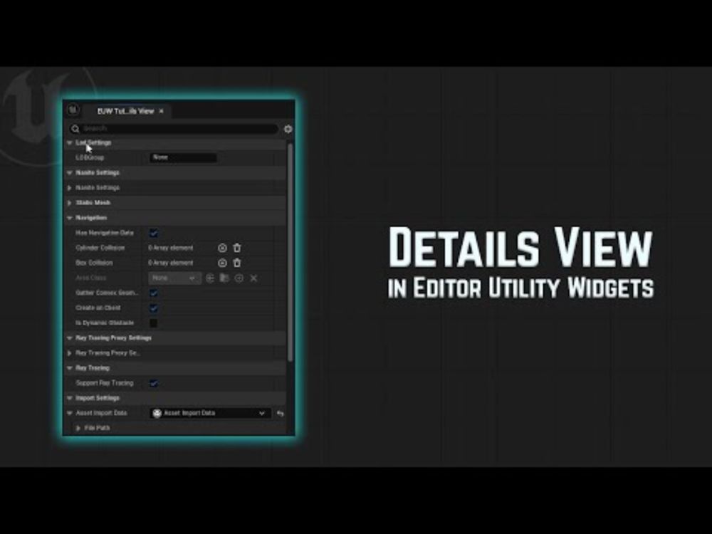 How to use Details View in Unreal Engine Editor Utility Widgets