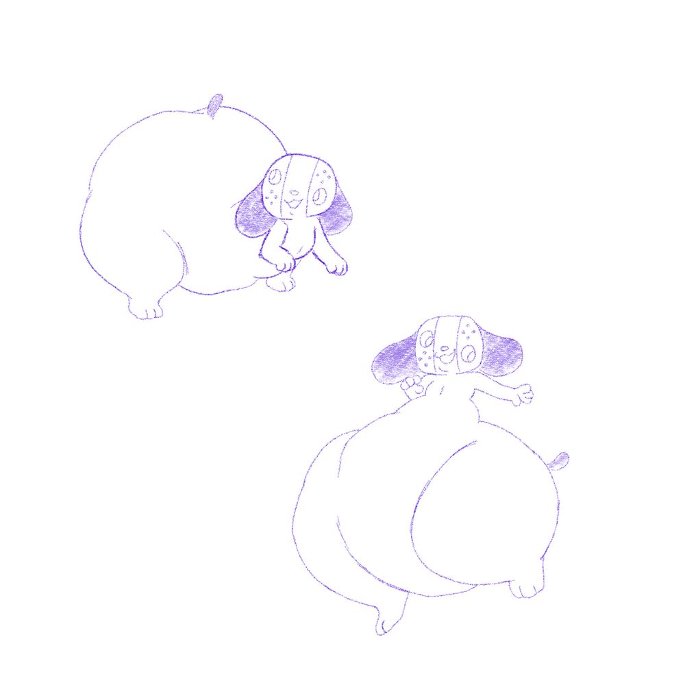 The switch dog but with an exaggerated pear-shaped body.