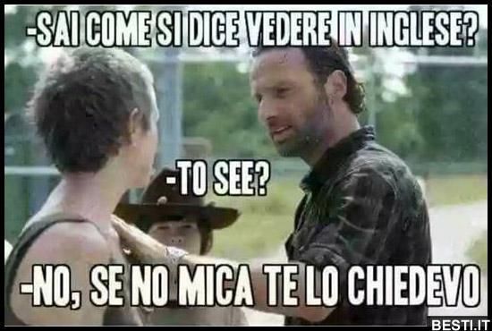 🟠 SAI COME SI DICE VEDERE IN INGLESE?
🟢 TO SEE?
🟠 NO, SE NO MICA TE LO CHIEDEVO...