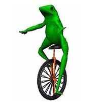 Frog on a unicycle