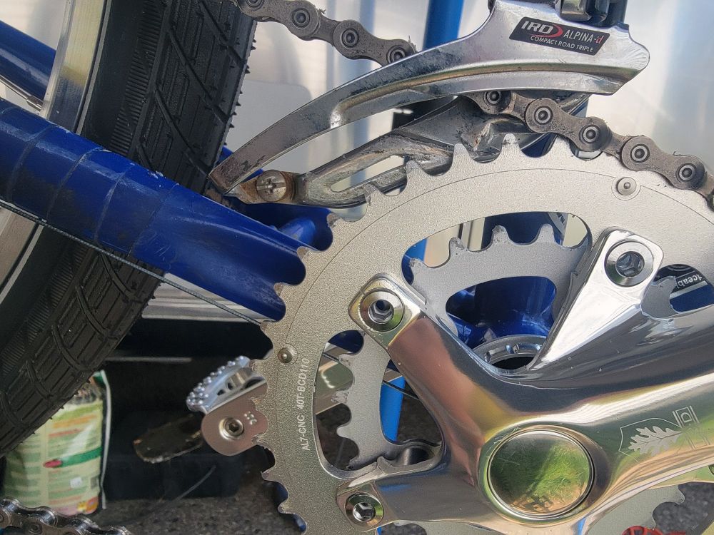 front derailleur and 2 chainring crankset