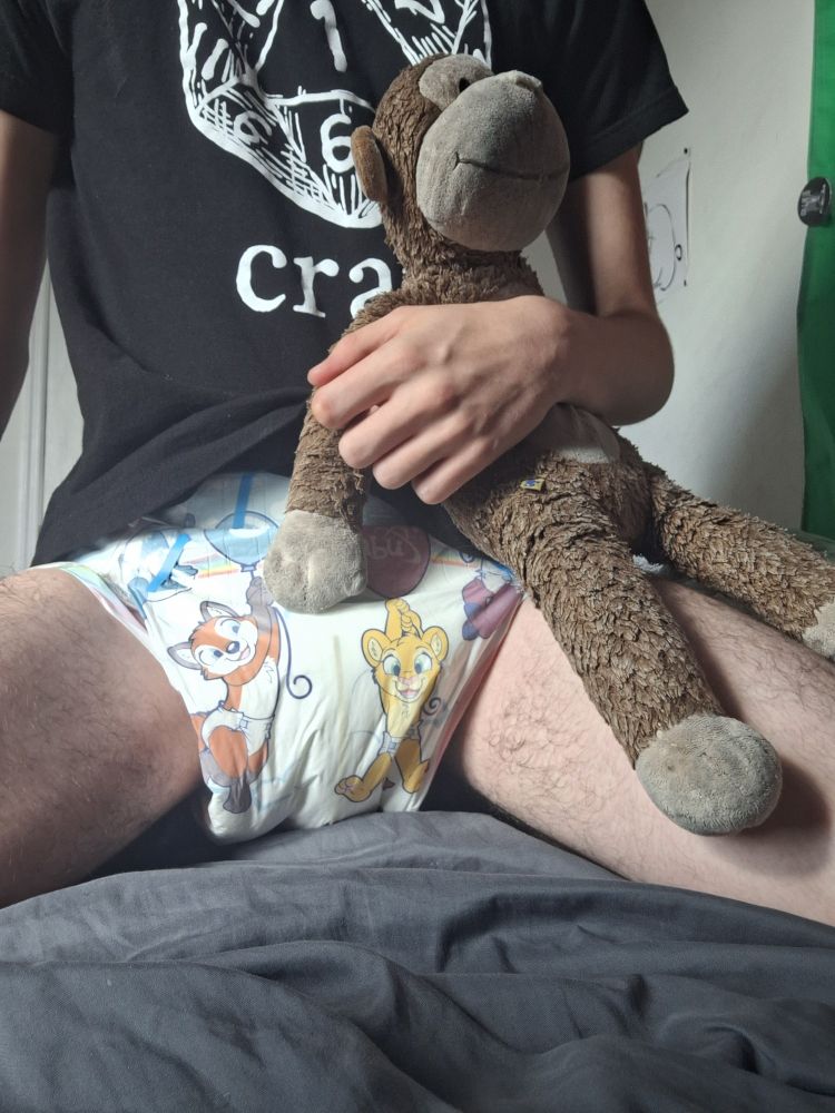 pic of me holding my stuffed monkey