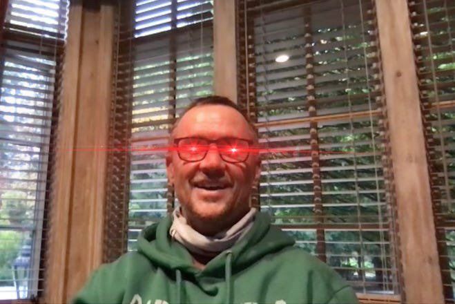 Steve Yzerman with laser eyes